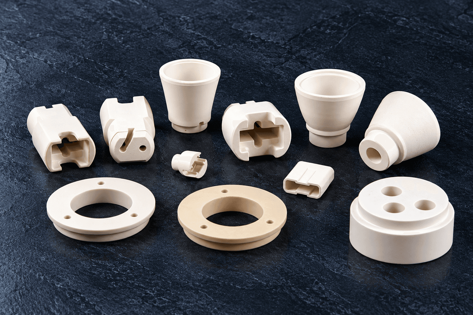 Precision ceramic components providing insulation and thermal resistance in lighting applications.