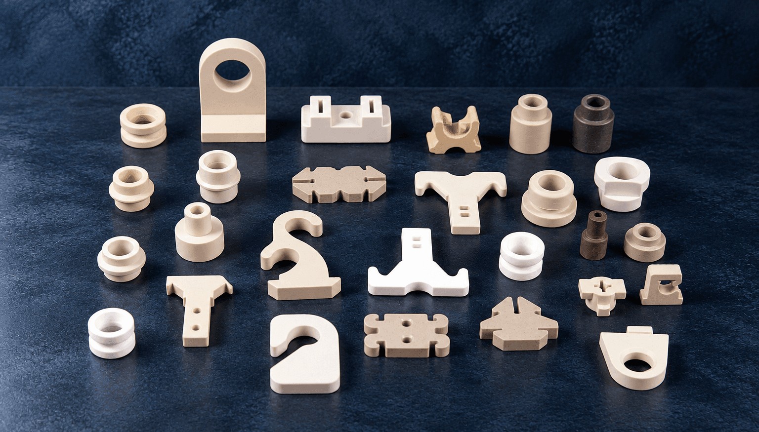 Precision steatite ceramic components designed to support heating elements in household and commercial appliances.
