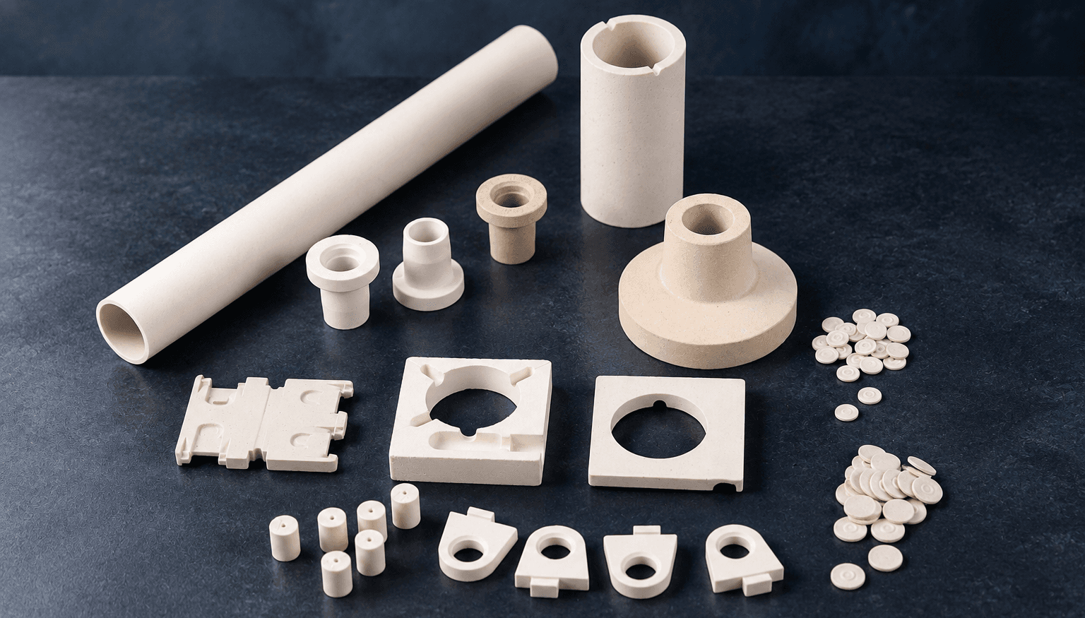 Durable cordierite ceramic insulators providing thermal stability and electrical insulation for heating applications.